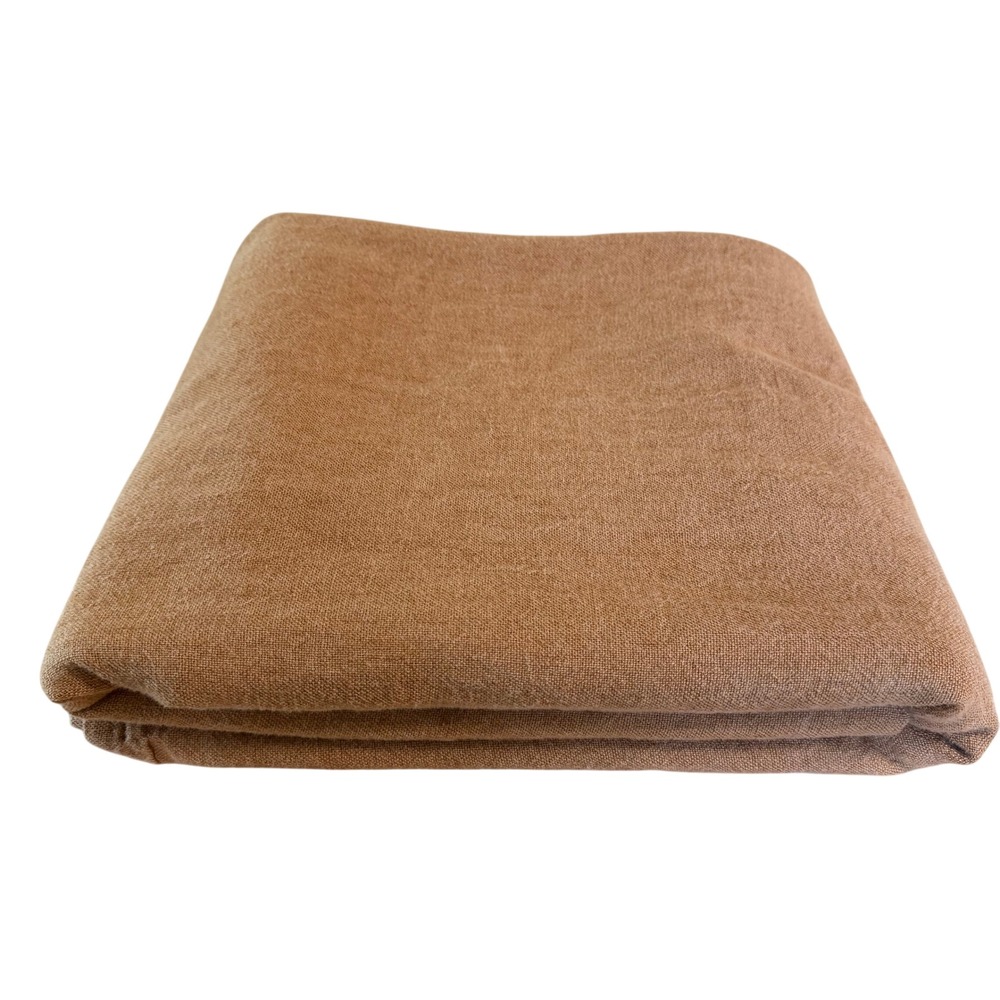 Bed Threads Queen 100% French Flax Linen Flat Sheet Rust Earthy Boho